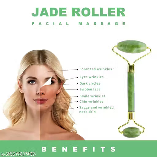 Jade Stone Face Roller & Gua Sha – Natural Glow & Sculpting Tool